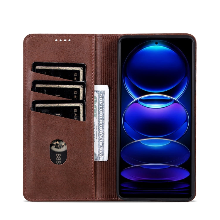 For Huawei Enjoy 70 AZNS Magnetic Calf Texture Flip Leather Phone Case(Dark Brown) - Huawei Cases by AZNS | Online Shopping UK | buy2fix