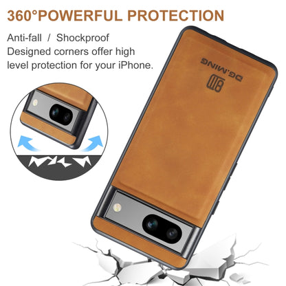 For Google Pixel 8A DG.MING M1 Series 3-Fold Multi Card Wallet + Magnetic Phone Case(Brown) - Google Cases by DG.MING | Online Shopping UK | buy2fix