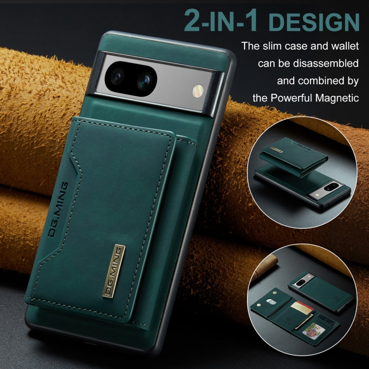 For Google Pixel 7A DG.MING M2 Series 3-Fold Multi Card Bag + Magnetic Phone Case(Green) - Google Cases by DG.MING | Online Shopping UK | buy2fix