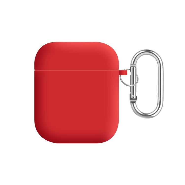 For AirPods 2 / 1 PC Lining Silicone Bluetooth Earphone Protective Case(Red) - For AirPods 1/2 by buy2fix | Online Shopping UK | buy2fix