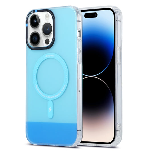 For iPhone 14 Pro PC + TPU IMD MagSafe Magnetic Phone Case(Blue) - iPhone 14 Pro Cases by buy2fix | Online Shopping UK | buy2fix