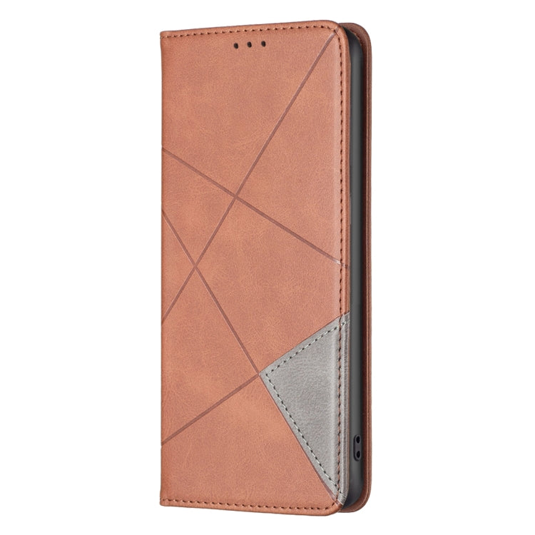 For Xiaomi 13T / 13T Pro / Redmi K60 Ultra Rhombus Texture Magnetic Leather Phone Case(Brown) - Redmi K60 Ultra Cases by buy2fix | Online Shopping UK | buy2fix