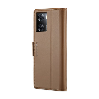 For OPPO A77 4G Global / A57e 4G CaseMe 023 Butterfly Buckle Litchi Texture RFID Anti-theft Leather Phone Case(Brown) - OPPO Cases by CaseMe | Online Shopping UK | buy2fix