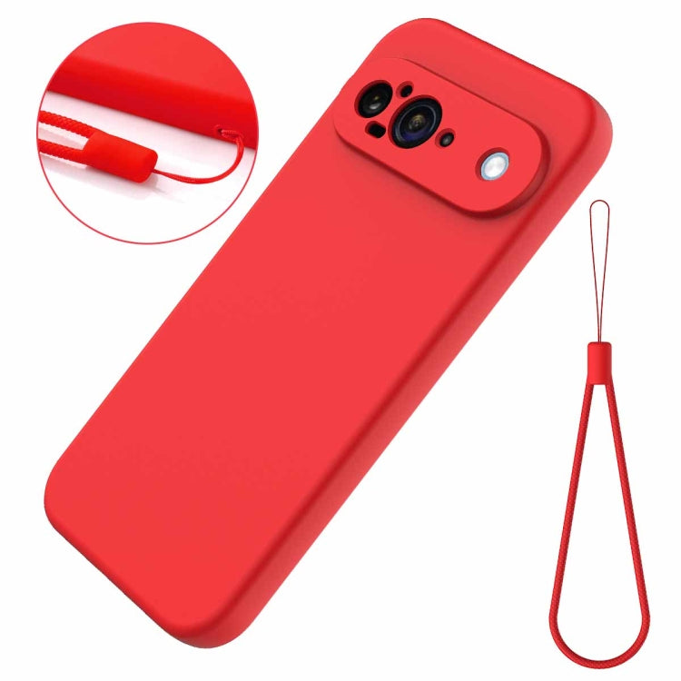 For Google Pixel 9 Pure Color Liquid Silicone Shockproof Phone Case(Red) - Google Cases by buy2fix | Online Shopping UK | buy2fix