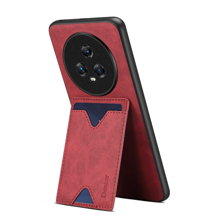 For Honor Magic5 5G Denior PU Back Cover Card Slot Holder Phone Case(Red) - Honor Cases by Denior | Online Shopping UK | buy2fix