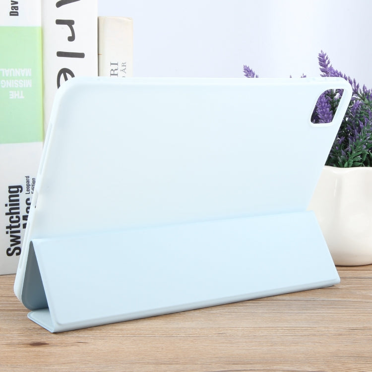 For iPad Air 11 2024 GEBEI 3-folding Holder Shockproof Flip Leather Tablet Case(Sky Blue) - iPad Air 11 2024 Cases by GEBEI | Online Shopping UK | buy2fix