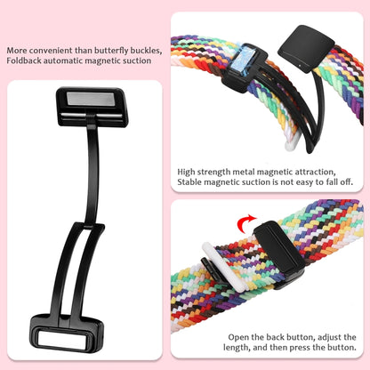 Magnetic Fold Clasp Woven Watch Band For Apple Watch 9 45mm(Rainbow Color) - Watch Bands by buy2fix | Online Shopping UK | buy2fix