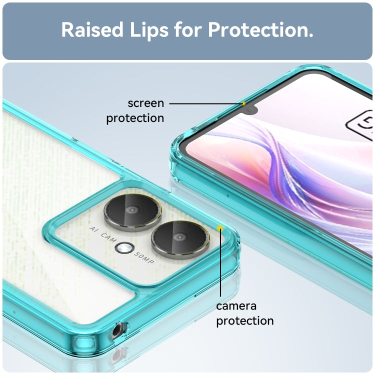 For Xiaomi Redmi 13R 5G Colorful Series Acrylic Hybrid TPU Phone Case(Transparent Blue) - 13R Cases by buy2fix | Online Shopping UK | buy2fix