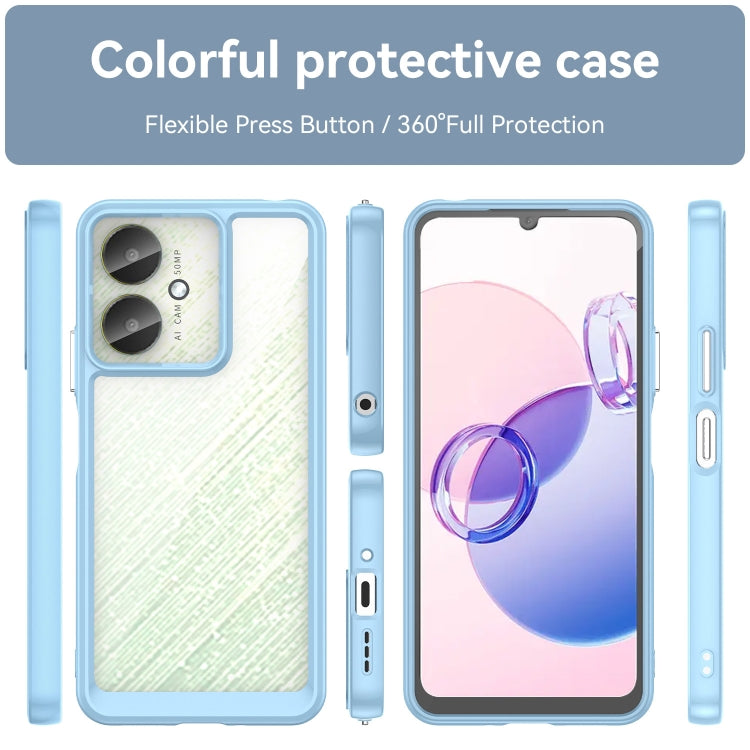 For Xiaomi Redmi 13R 5G Colorful Series Acrylic Hybrid TPU Phone Case(Blue) - 13R Cases by buy2fix | Online Shopping UK | buy2fix