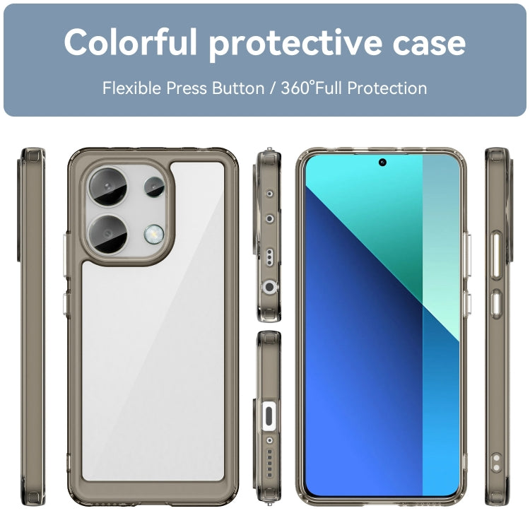 For Xiaomi Redmi Note 13 4G Global Colorful Series Acrylic Hybrid TPU Phone Case(Transparent Grey) - Note 13 Cases by buy2fix | Online Shopping UK | buy2fix