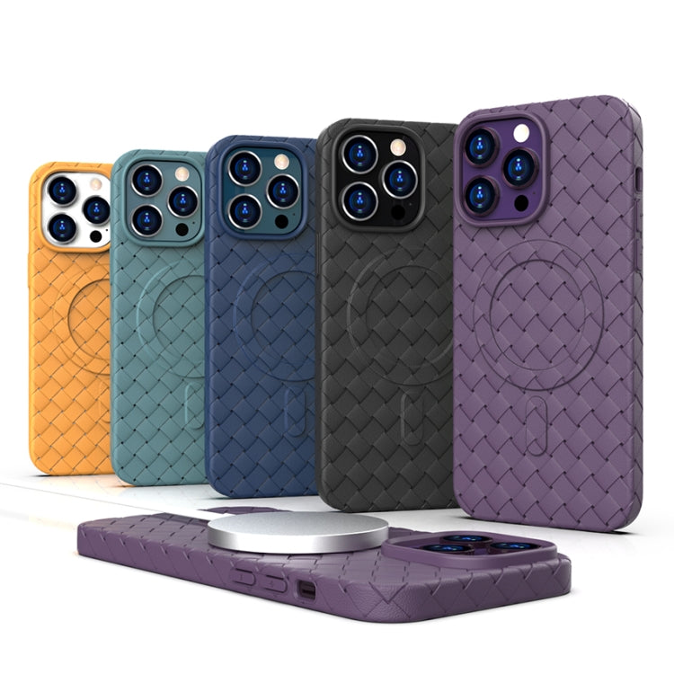 For iPhone 13 Woven Pattern MagSafe Magnetic Cooling Phone Case(Orange) - iPhone 13 Cases by buy2fix | Online Shopping UK | buy2fix