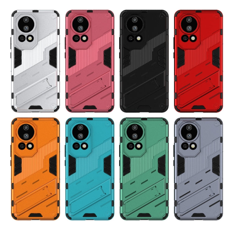 For Huawei nova 12 Pro Punk Armor 2 in 1 PC + TPU Phone Case with Holder(Orange) - Huawei Cases by buy2fix | Online Shopping UK | buy2fix