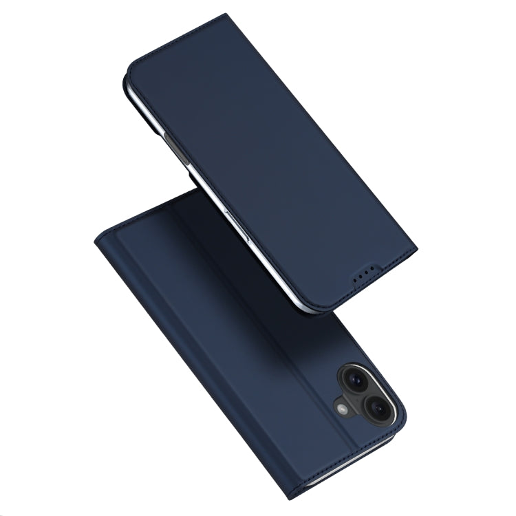 For iPhone 16 Plus DUX DUCIS Skin Pro Series Flip Leather Phone Case(Blue) - iPhone 16 Plus Cases by DUX DUCIS | Online Shopping UK | buy2fix