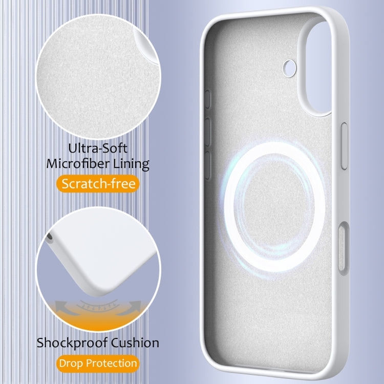 For iPhone 16 Shockproof Silicone Magsafe Phone Case(White) - iPhone 16 Cases by buy2fix | Online Shopping UK | buy2fix