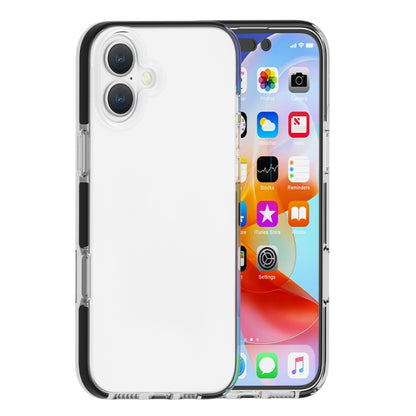 For iPhone 16 Two-color Shockproof High Transparency TPU Phone Case(Black) - iPhone 16 Cases by buy2fix | Online Shopping UK | buy2fix