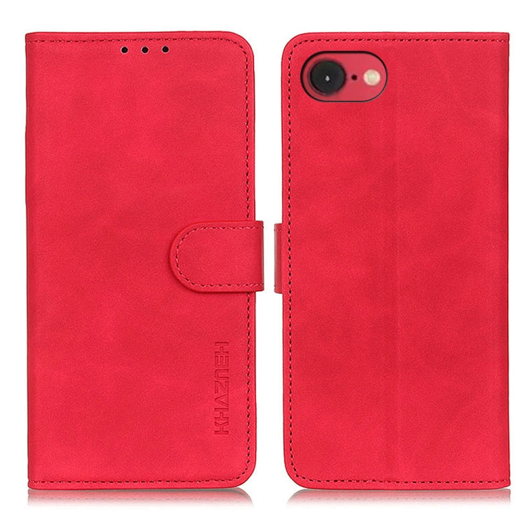 For iPhone SE 2024 KHAZNEH Retro Texture Leather Phone Case(Red) - More iPhone Cases by buy2fix | Online Shopping UK | buy2fix