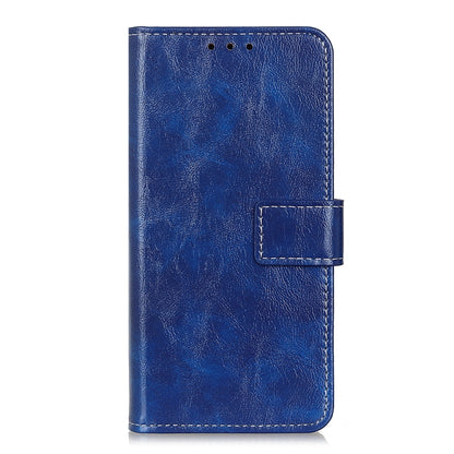 For iPhone 16 Retro Crazy Horse Texture Horizontal Flip Leather Phone Case(Blue) - iPhone 16 Cases by buy2fix | Online Shopping UK | buy2fix