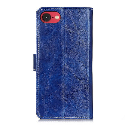 For iPhone 16e Retro Crazy Horse Texture Horizontal Flip Leather Phone Case(Blue) - iPhone 16e Cases by buy2fix | Online Shopping UK | buy2fix