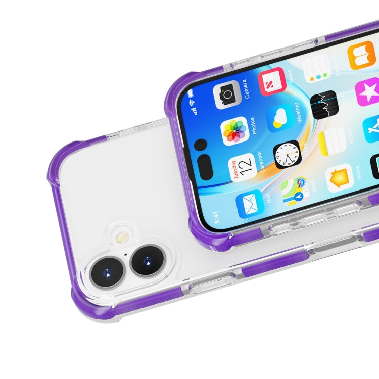 For iPhone 16 Plus Four-corner Shockproof TPU + Acrylic Phone Case(Purple) - iPhone 16 Plus Cases by buy2fix | Online Shopping UK | buy2fix