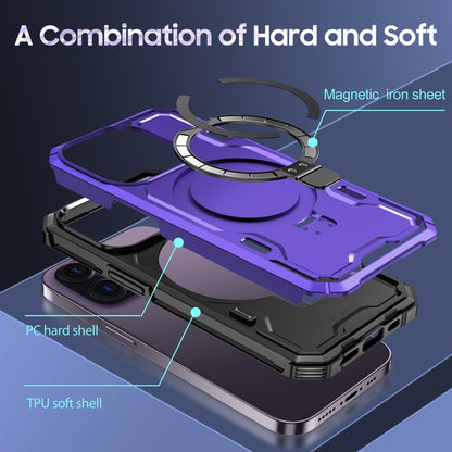 For iPhone 13 Pro Max Patronus MagSafe Magnetic Holder Phone Case(Purple) - iPhone 13 Pro Max Cases by buy2fix | Online Shopping UK | buy2fix