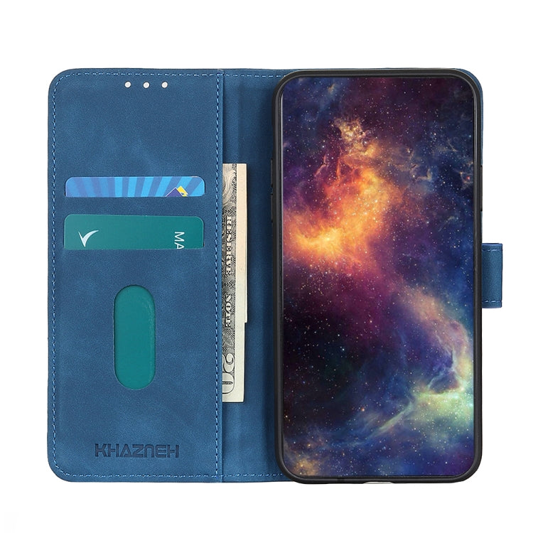 For OnePlus 12 KHAZNEH Retro Texture Leather Phone Case(Blue) - OnePlus Cases by buy2fix | Online Shopping UK | buy2fix