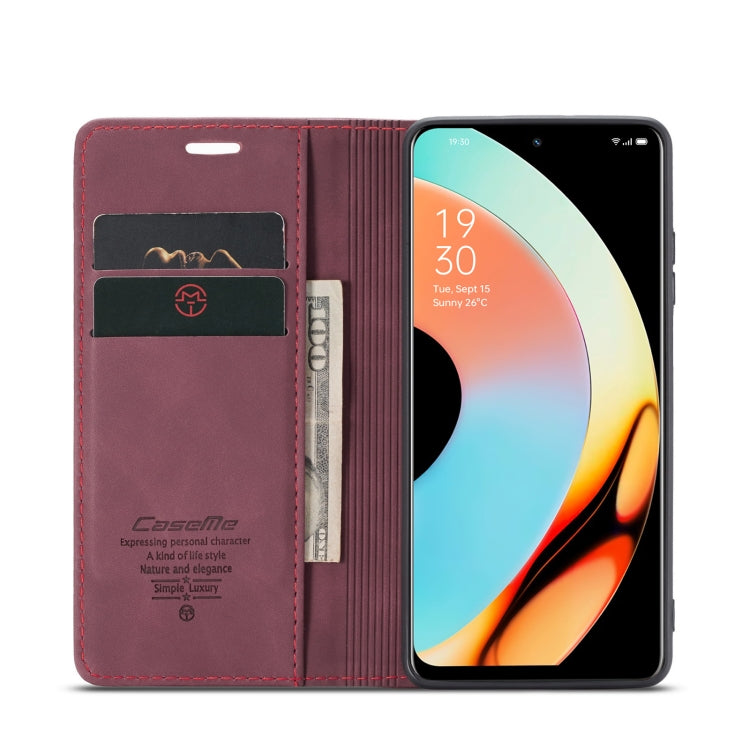 For Realme 10 Pro 5G CaseMe 013 Multifunctional Horizontal Flip Leather Phone Case(Wine Red) - Realme Cases by CaseMe | Online Shopping UK | buy2fix