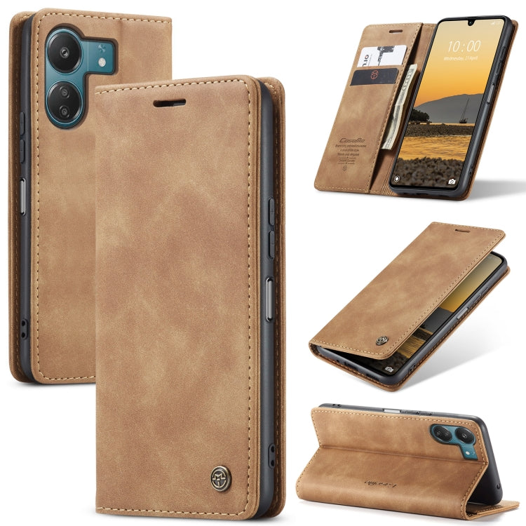 For Xiaomi Redmi 13C 4G Global / 13C 5G CaseMe 013 Multifunctional Horizontal Flip Leather Phone Case(Brown) - Xiaomi Cases by CaseMe | Online Shopping UK | buy2fix