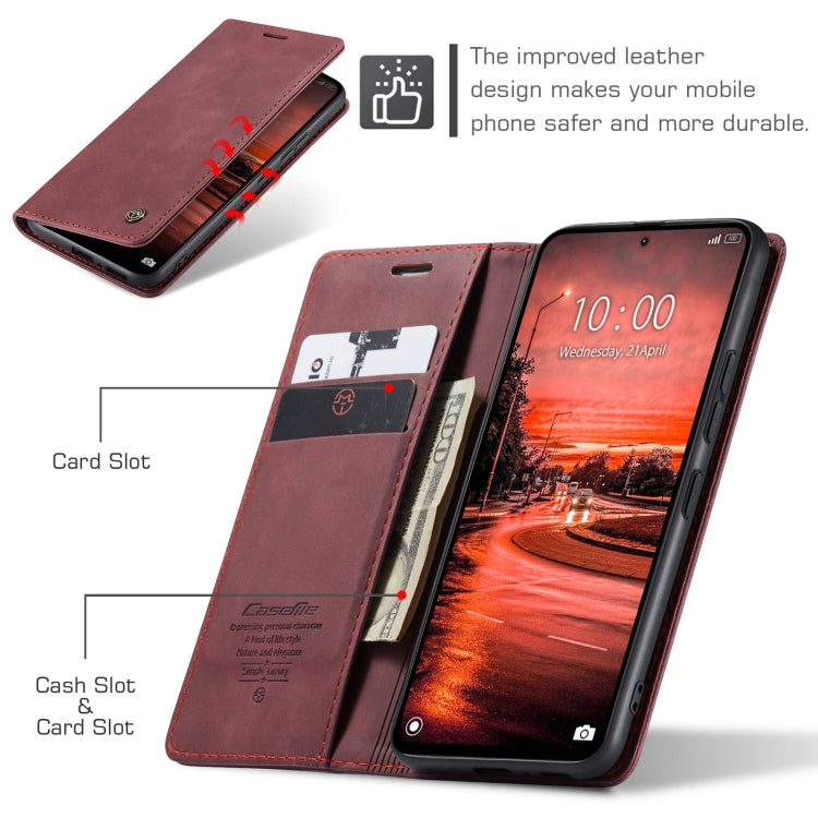 For Xiaomi Redmi Note 13 4G CaseMe 013 Multifunctional Horizontal Flip Leather Phone Case(Wine Red) - Xiaomi Cases by CaseMe | Online Shopping UK | buy2fix