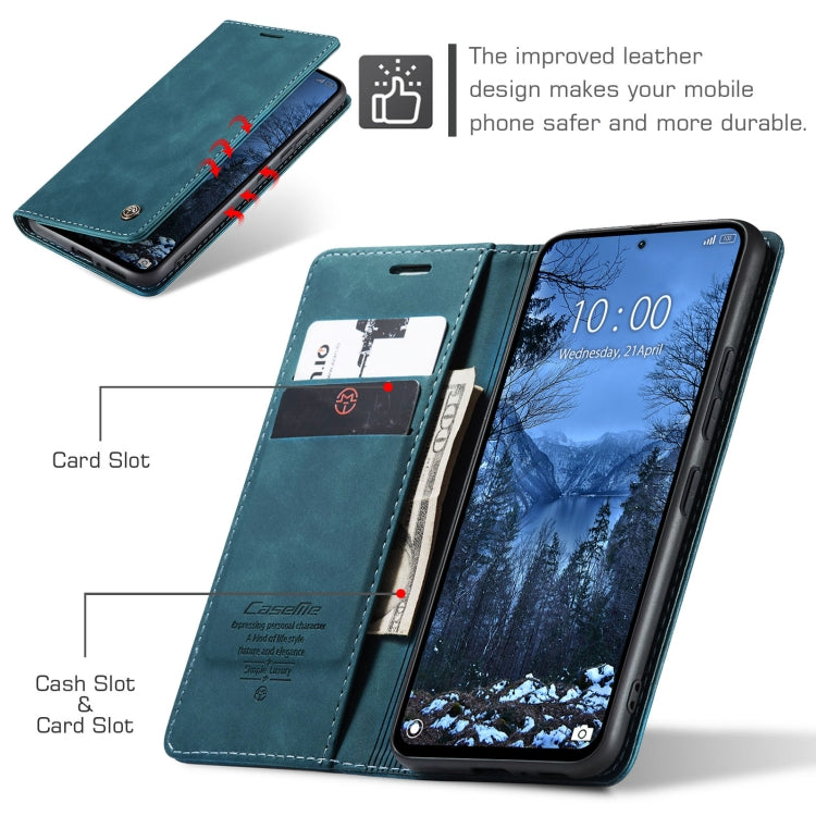 For Xiaomi Redmi Note 13 4G CaseMe 013 Multifunctional Horizontal Flip Leather Phone Case(Blue) - Xiaomi Cases by CaseMe | Online Shopping UK | buy2fix