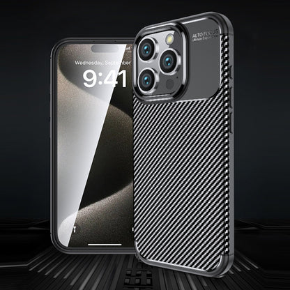 For iPhone 16 Pro Carbon Fiber Texture Shockproof TPU Phone Case(Black) - iPhone 16 Pro Cases by buy2fix | Online Shopping UK | buy2fix