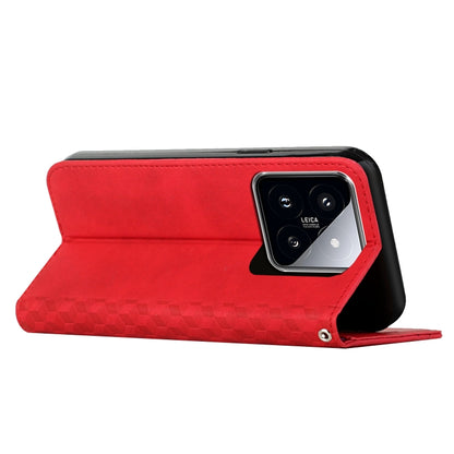 For Xiaomi 14 pro Diamond Splicing Skin Feel Magnetic Leather Phone Case(Red) - 14 Pro Cases by buy2fix | Online Shopping UK | buy2fix