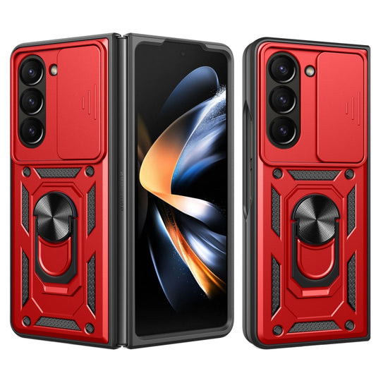 For Samsung Galaxy Z Fold5 Sliding Camera Cover Design TPU+PC Phone Case(Red) - Galaxy Z Fold5 Cases by buy2fix | Online Shopping UK | buy2fix