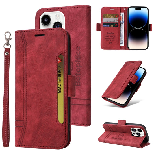 For iPhone 15 Pro Max BETOPNICE Dual-side Buckle Leather Phone Case(Red) - iPhone 15 Pro Max Cases by BETOPNICE | Online Shopping UK | buy2fix