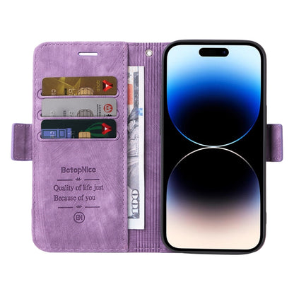 For iPhone 15 Pro Max BETOPNICE Dual-side Buckle Leather Phone Case(Purple) - iPhone 15 Pro Max Cases by BETOPNICE | Online Shopping UK | buy2fix