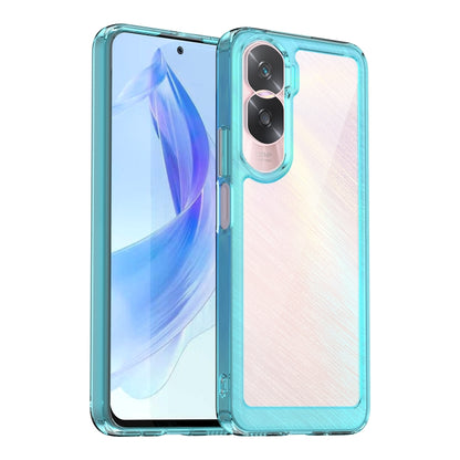 For Honor X50i Colorful Series Acrylic Hybrid TPU Phone Case(Transparent Blue) - Honor Cases by buy2fix | Online Shopping UK | buy2fix