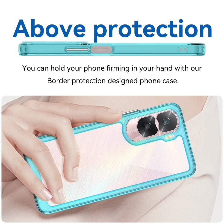 For Honor X50i Colorful Series Acrylic Hybrid TPU Phone Case(Transparent Blue) - Honor Cases by buy2fix | Online Shopping UK | buy2fix