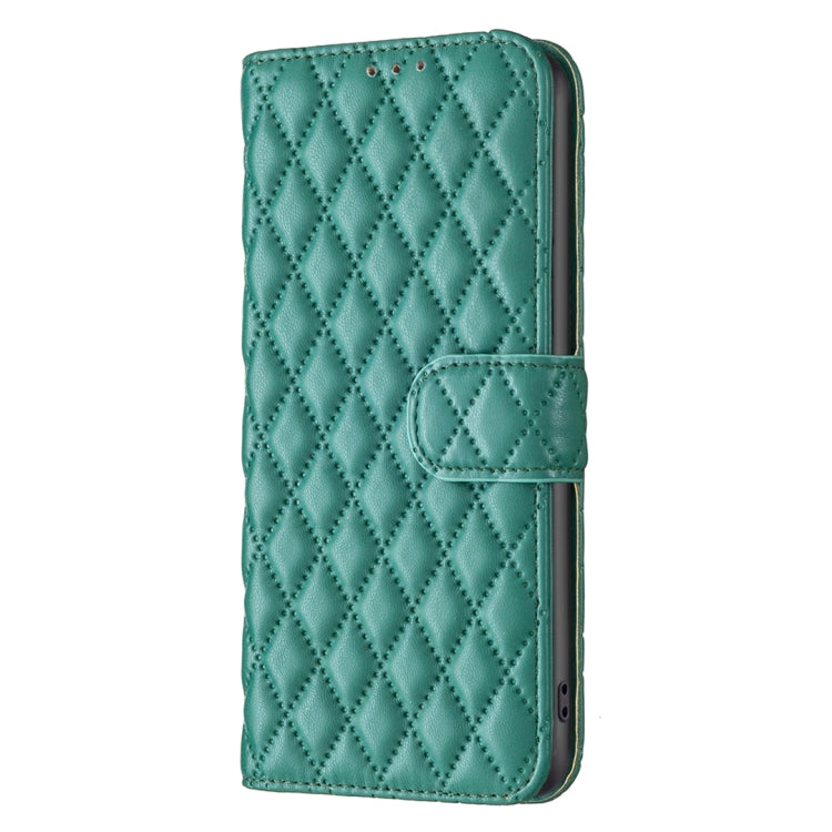 For iPhone 16 Diamond Lattice Wallet Flip Leather Phone Case(Green) - iPhone 16 Cases by buy2fix | Online Shopping UK | buy2fix