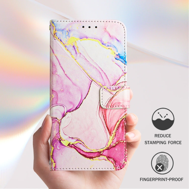 For iPhone 16 PT003 Marble Pattern Flip Leather Phone Case(Rose Gold LS005) - iPhone 16 Cases by buy2fix | Online Shopping UK | buy2fix