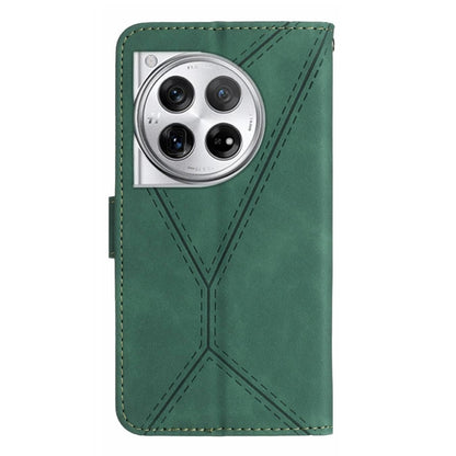 For OnePlus 12 5G Global Stitching Embossed Leather Phone Case(Green) - OnePlus Cases by buy2fix | Online Shopping UK | buy2fix