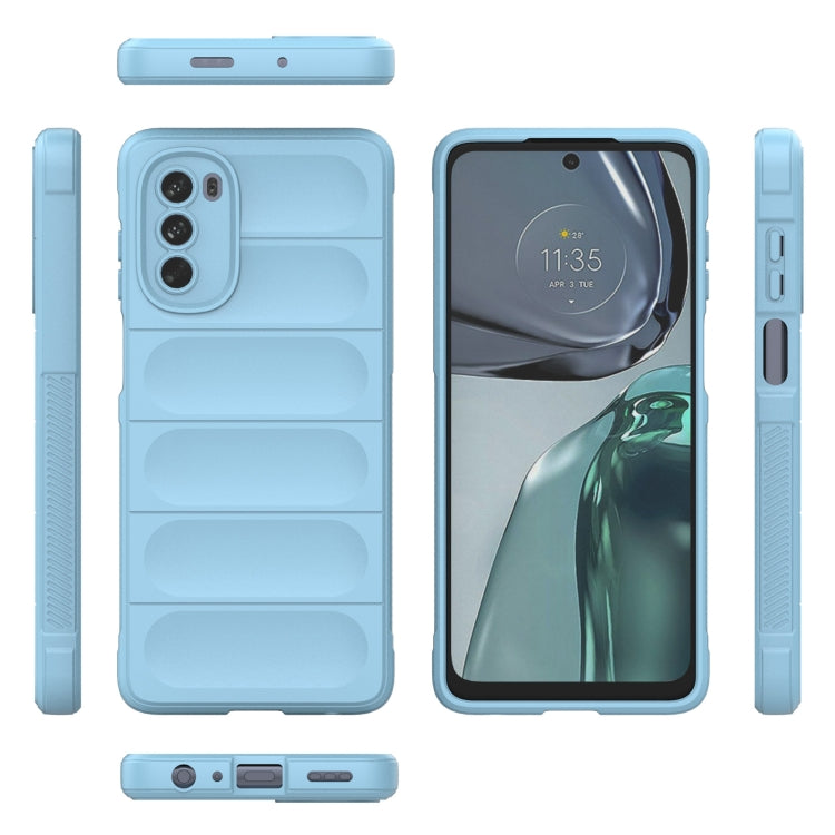 For Motorola Moto G62 5G Magic Shield TPU + Flannel Phone Case(White) - Motorola Cases by buy2fix | Online Shopping UK | buy2fix