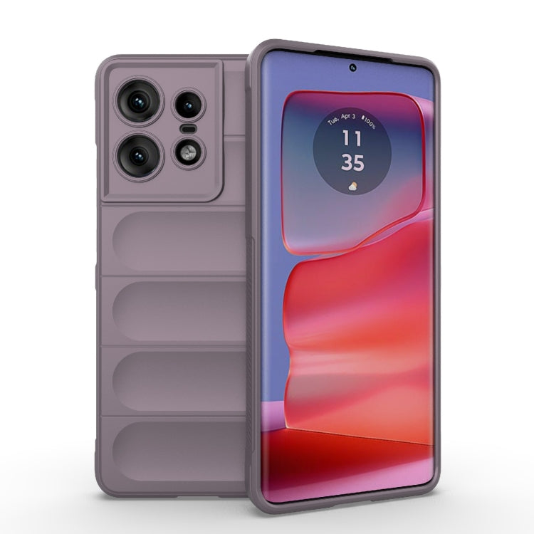 For Motorola Edge 50 Pro 5G Global Magic Shield TPU + Flannel Phone Case(Purple) - Motorola Cases by buy2fix | Online Shopping UK | buy2fix