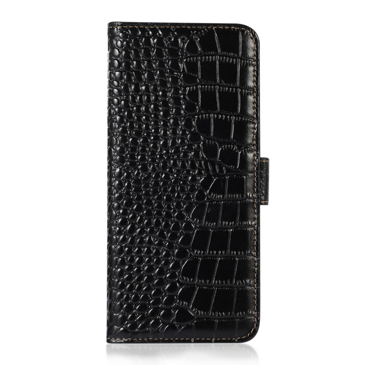 For OnePlus Nord 13 Crocodile Top Layer Cowhide Leather Phone Case(Black) - OnePlus Cases by buy2fix | Online Shopping UK | buy2fix