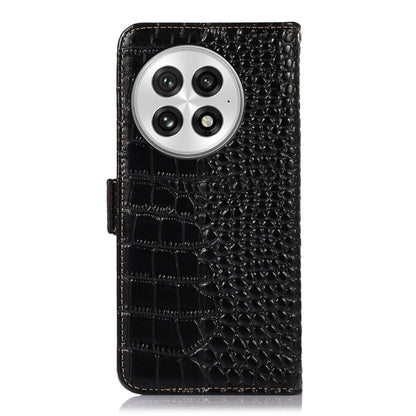 For OnePlus Nord 13 Crocodile Top Layer Cowhide Leather Phone Case(Black) - OnePlus Cases by buy2fix | Online Shopping UK | buy2fix