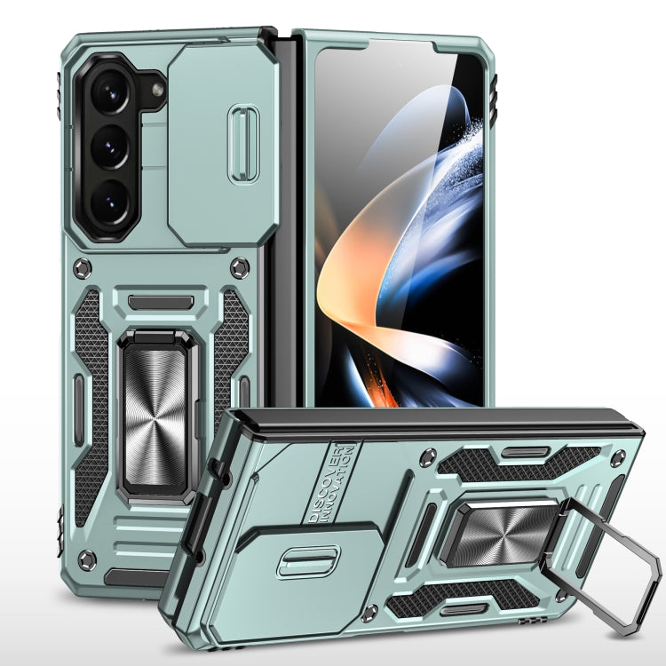 For Samsung Galaxy Z Fold5 5G Armor PC + TPU Camera Shield Phone Case(Alpine Green) - Galaxy Z Fold5 Cases by buy2fix | Online Shopping UK | buy2fix