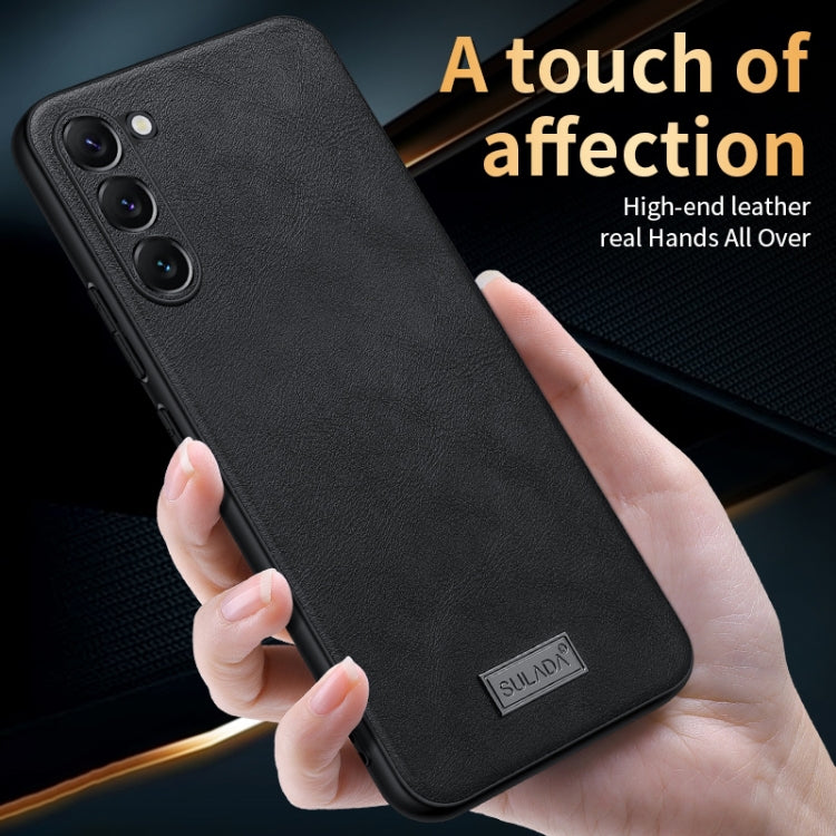 For Samsung Galaxy S23 5G SULADA Shockproof TPU + Handmade Leather Phone Case(Black) - Galaxy S23 5G Cases by SULADA | Online Shopping UK | buy2fix