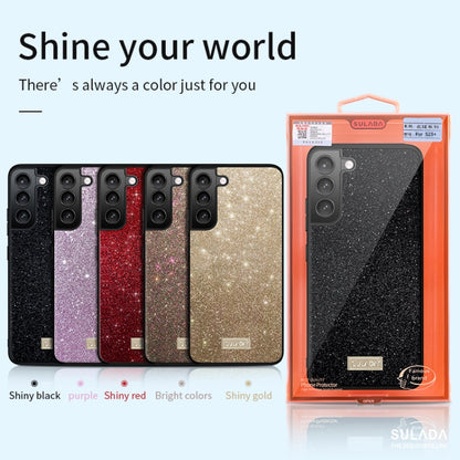 For Samsung Galaxy S23 5G SULADA Glittery TPU + Handmade Leather Phone Case(Gold) - Galaxy S23 5G Cases by SULADA | Online Shopping UK | buy2fix