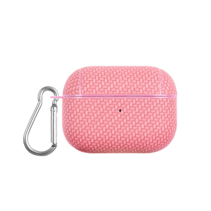 For AirPods Pro Woven Skin Texture PC TWS Earphone Protective Case(Pink) - For AirPods Pro by buy2fix | Online Shopping UK | buy2fix