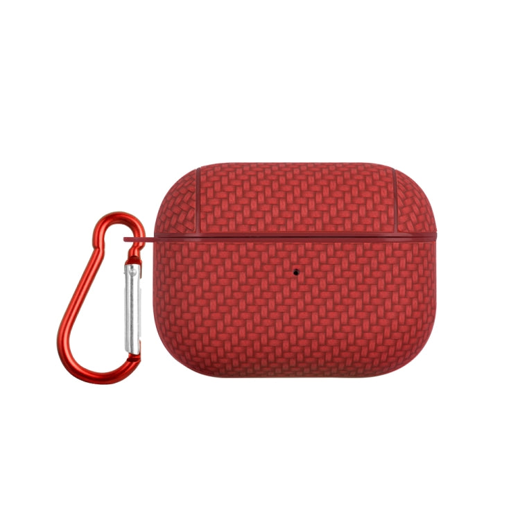 For AirPods Pro Woven Skin Texture PC TWS Earphone Protective Case(Red) - For AirPods Pro by buy2fix | Online Shopping UK | buy2fix