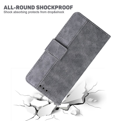 For Realme C67 4G Global Geometric Embossed Leather Phone Case(Grey) - C67 Cases by buy2fix | Online Shopping UK | buy2fix