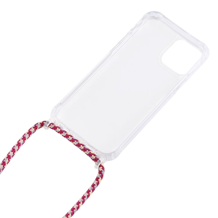 For iPhone 16 Plus Transparent Acrylic Airbag Shockproof Phone Protective Case with Lanyard(Pink) - iPhone 16 Plus Cases by buy2fix | Online Shopping UK | buy2fix